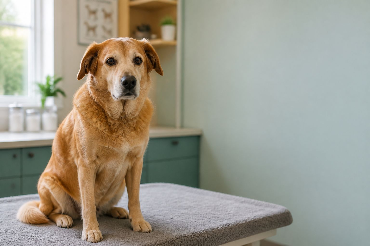 Concerned dog owner checking on a pet during a veterinary consultation in Indore